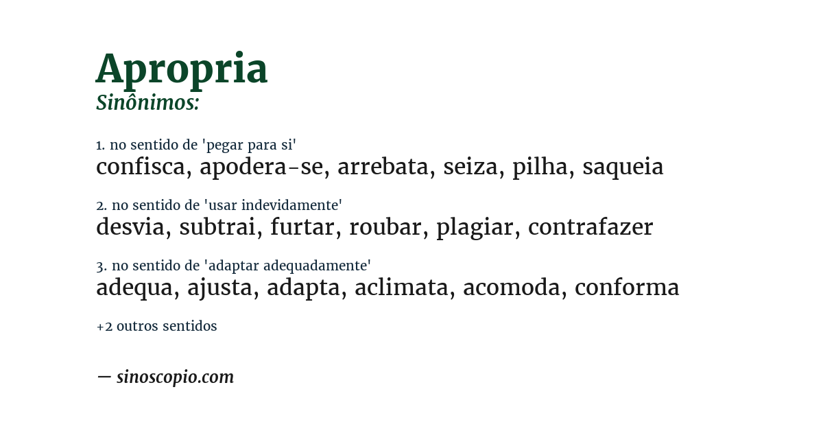Sinônimo de apropria