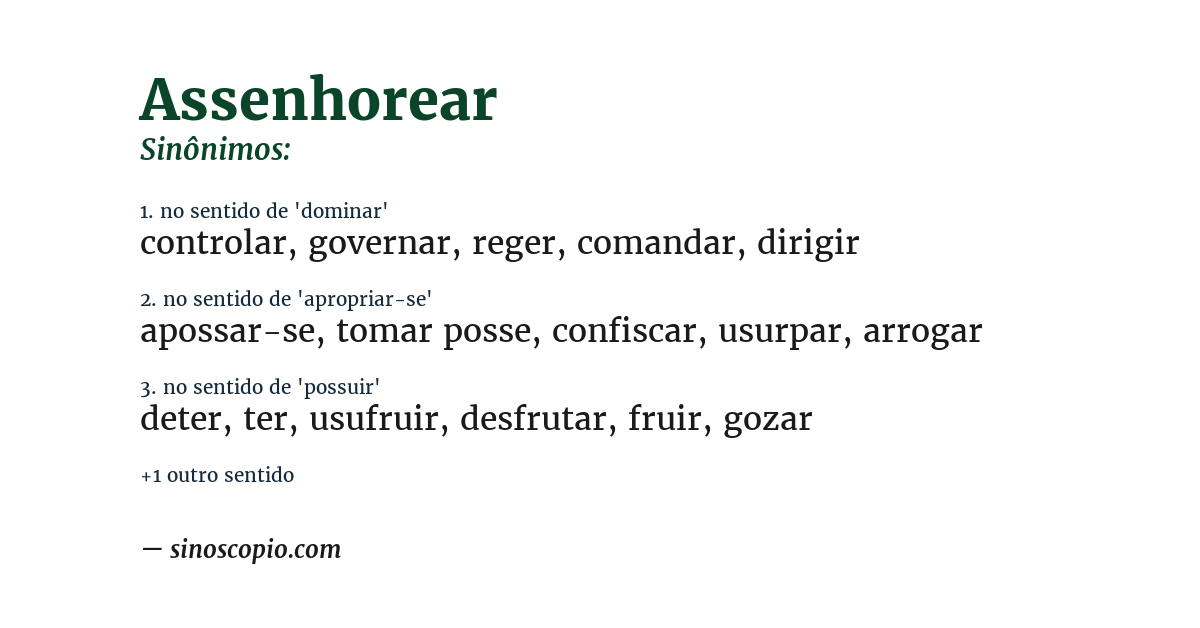 Sinônimo de assenhorear