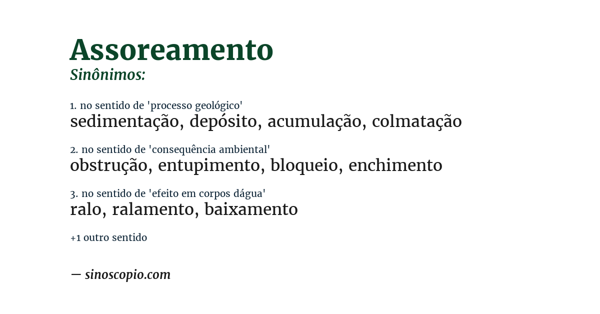 Sinônimo de assoreamento