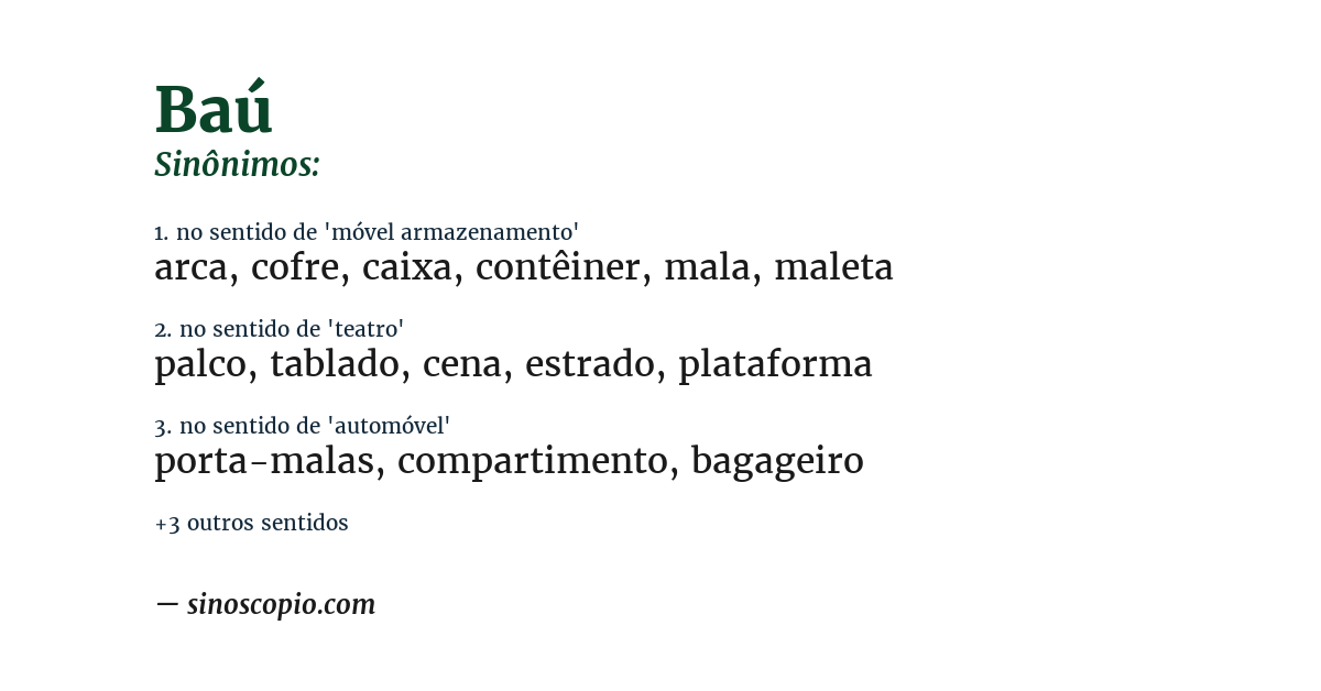 Sinônimo de baú