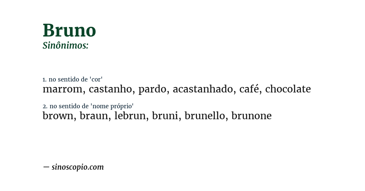 Sinônimo de bruno