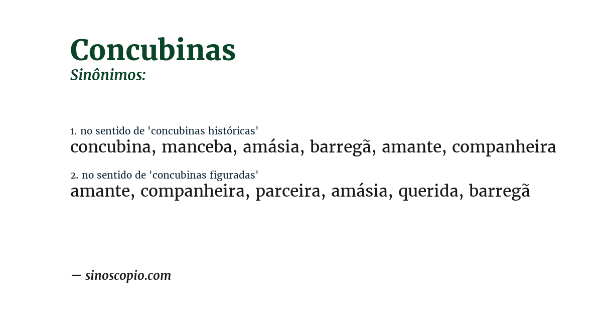 Sinônimo de concubinas