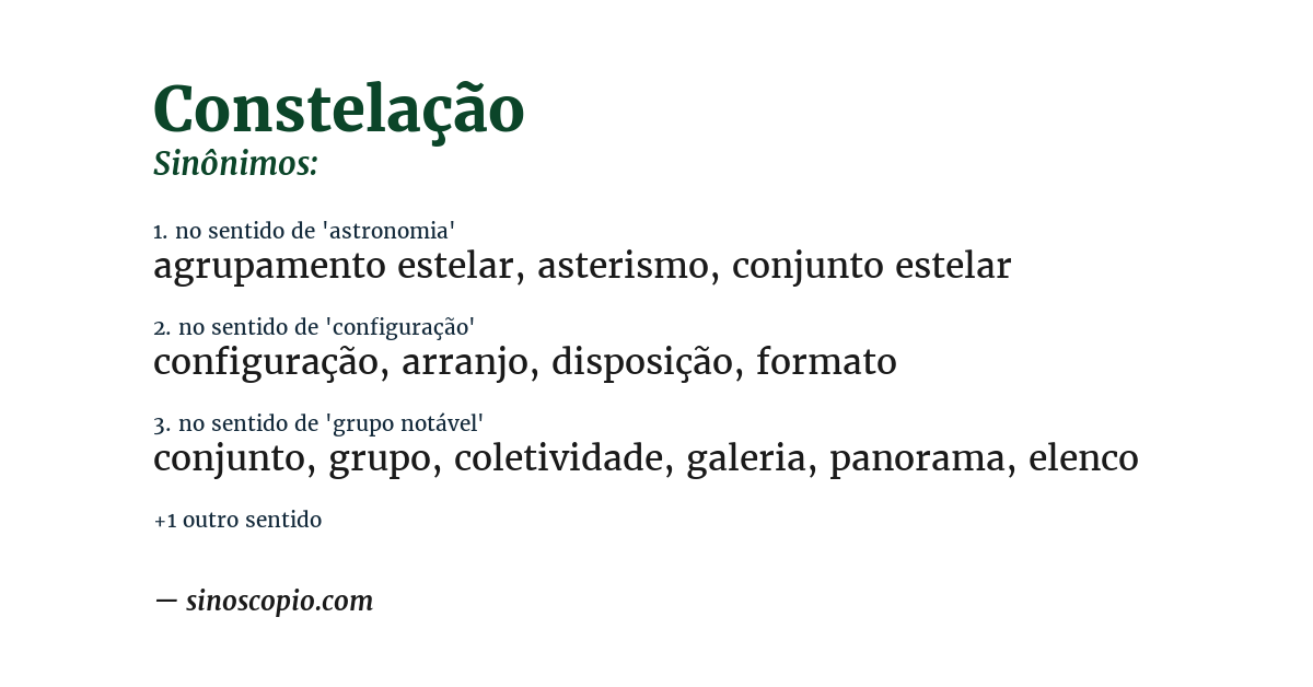 Sinônimo de constelação