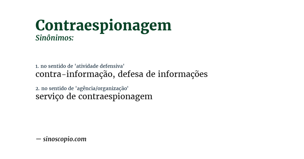 Sinônimo de contraespionagem