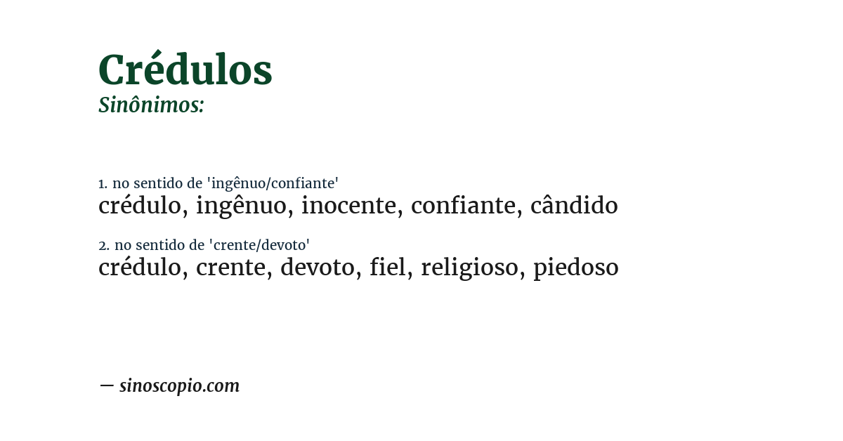 Sinônimo de crédulos