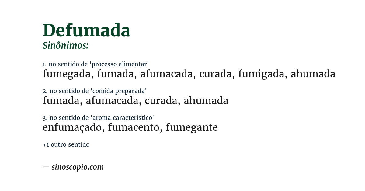 Sinônimo de defumada