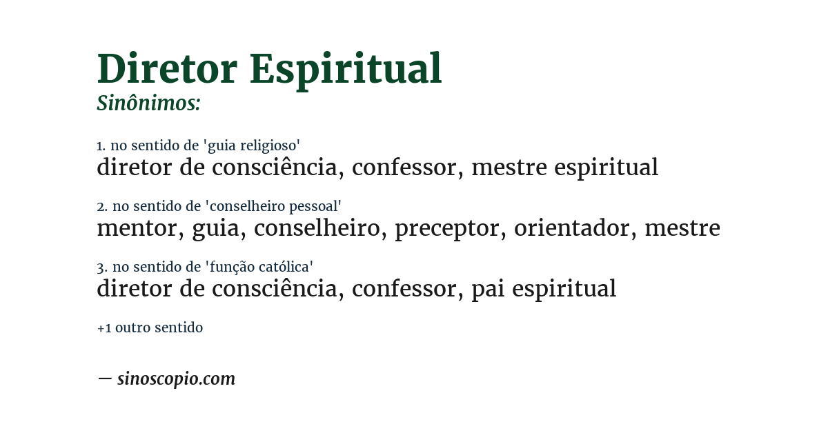 Sinônimo de diretor espiritual
