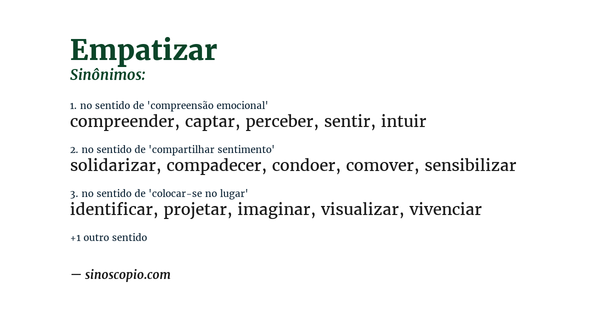 Sinônimo de empatizar