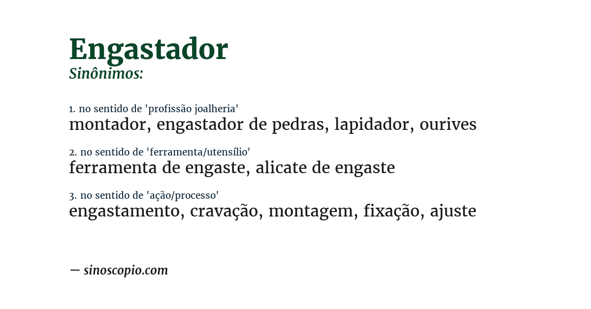 Sinônimo de engastador