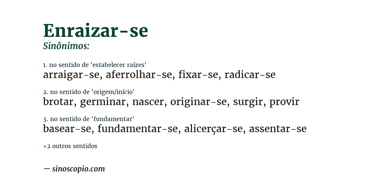Sinônimo de enraizar-se