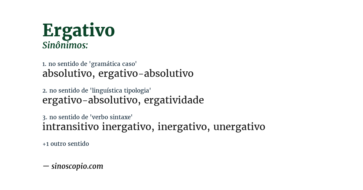 Sinônimo de ergativo
