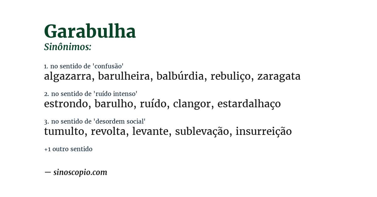 Sinônimo de garabulha