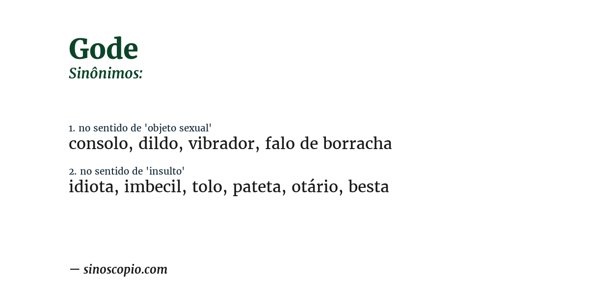 Sinônimo de gode