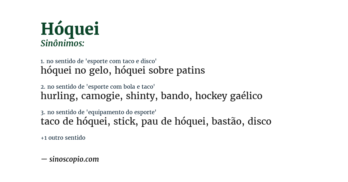 Sinônimo de hóquei