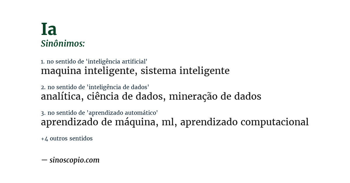 Sinônimo de ia