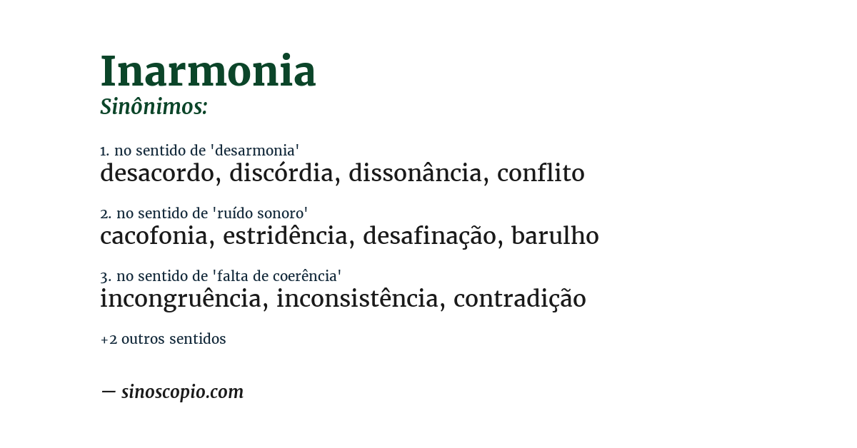 Sinônimo de inarmonia