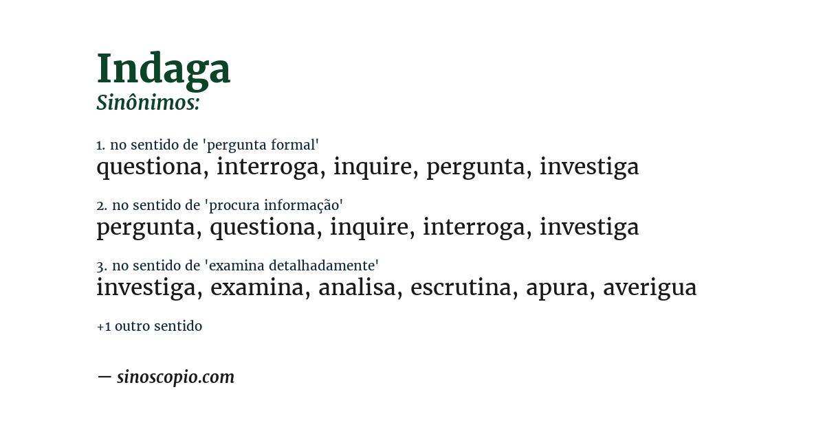 Sinônimo de indaga