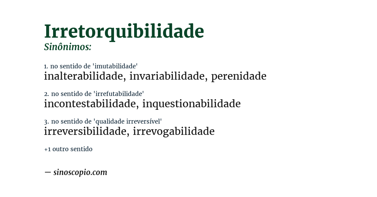 Sinônimo de irretorquibilidade