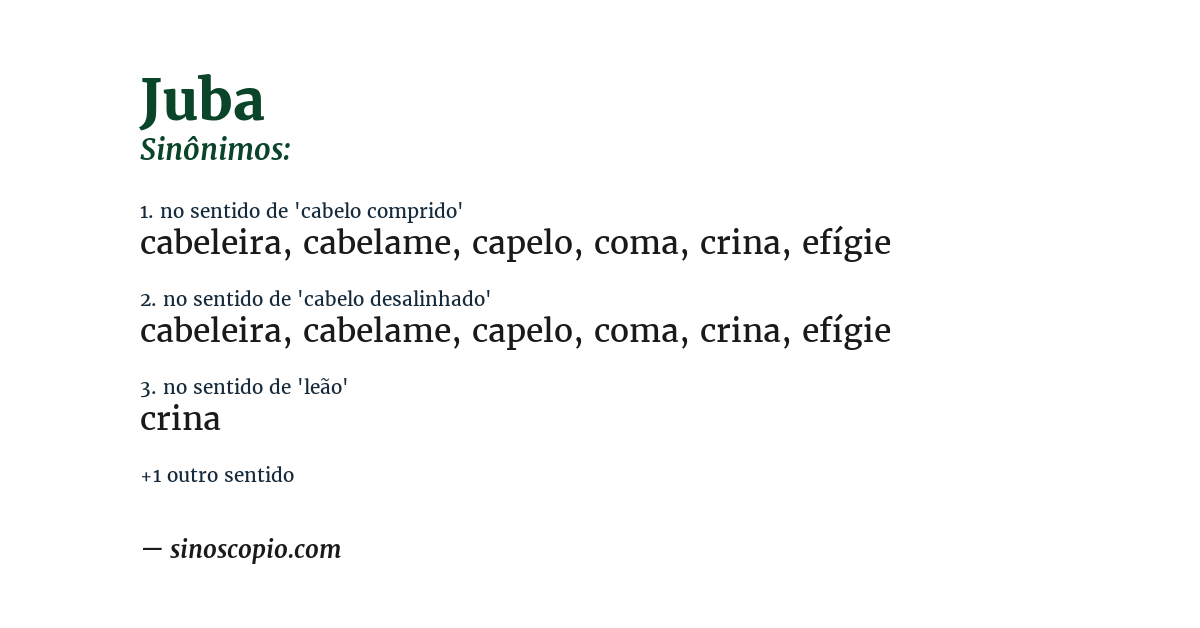 Sinônimo de juba