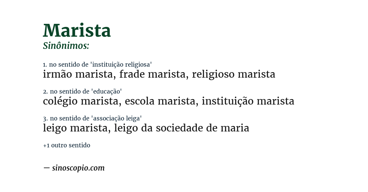 Sinônimo de marista