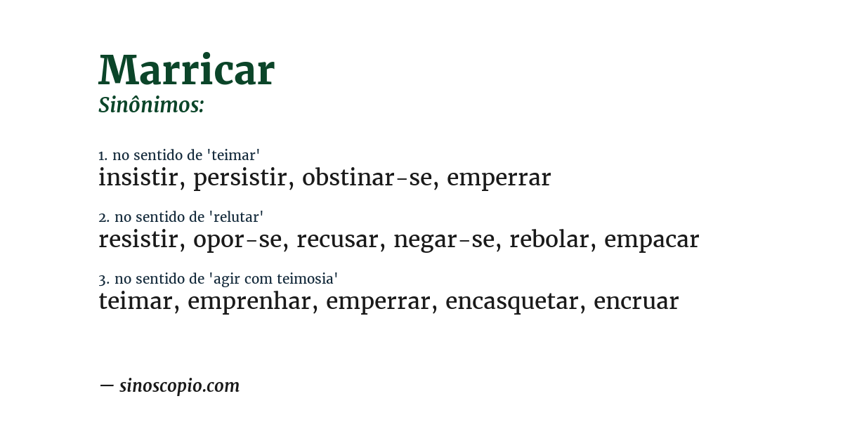 Sinônimo de marricar