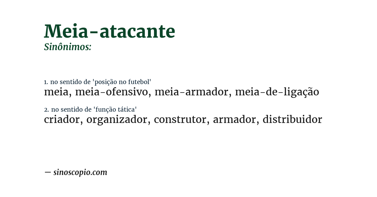 Sinônimo de meia-atacante