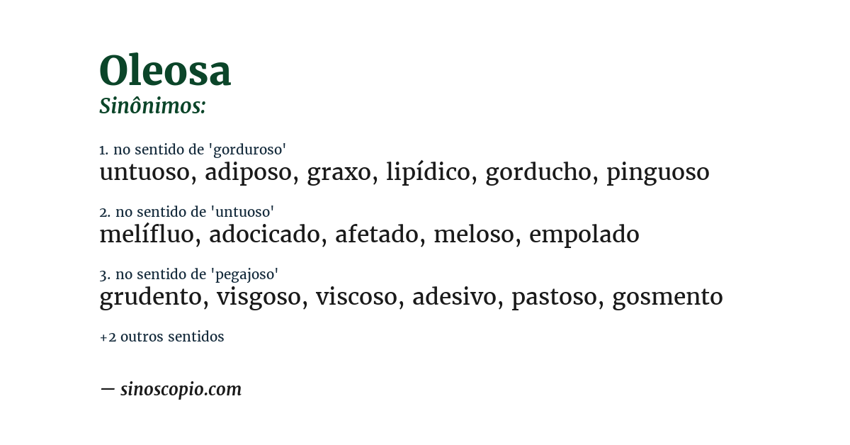 Sinônimo de oleosa