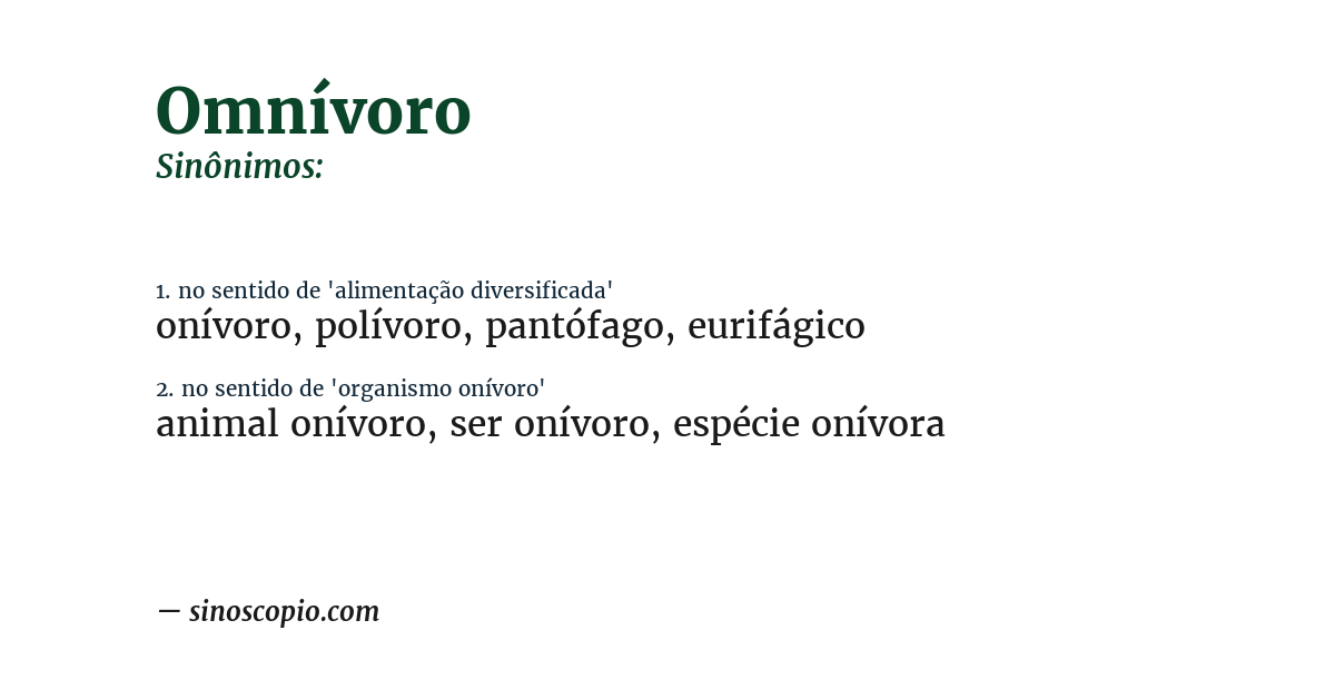 Sinônimo de omnívoro