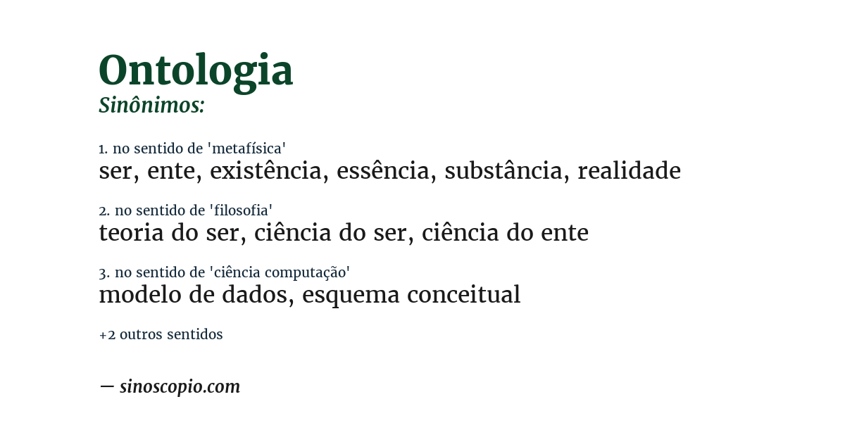 Sinônimo de ontologia