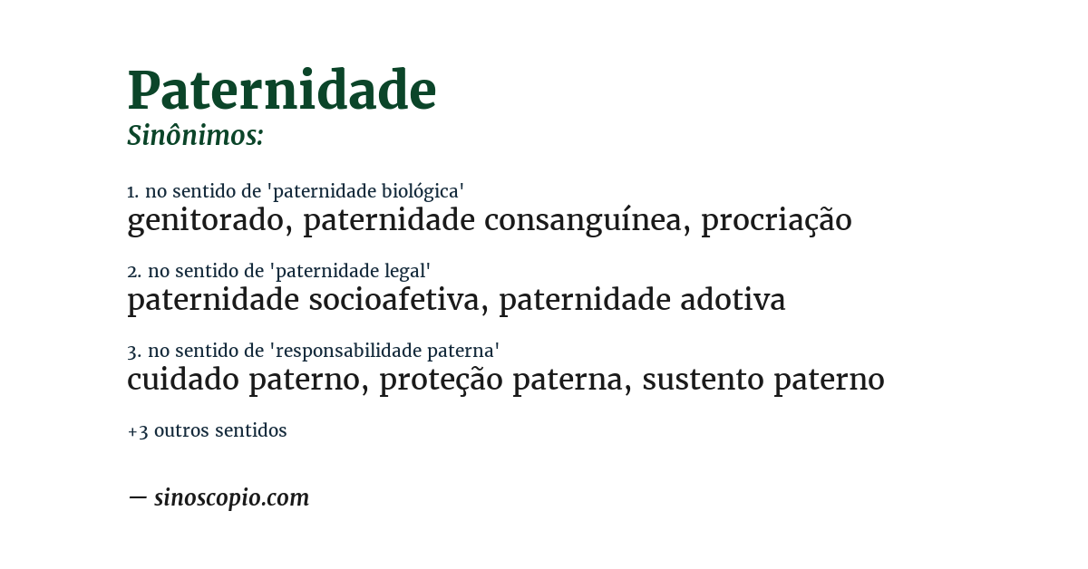 Sinônimo de paternidade