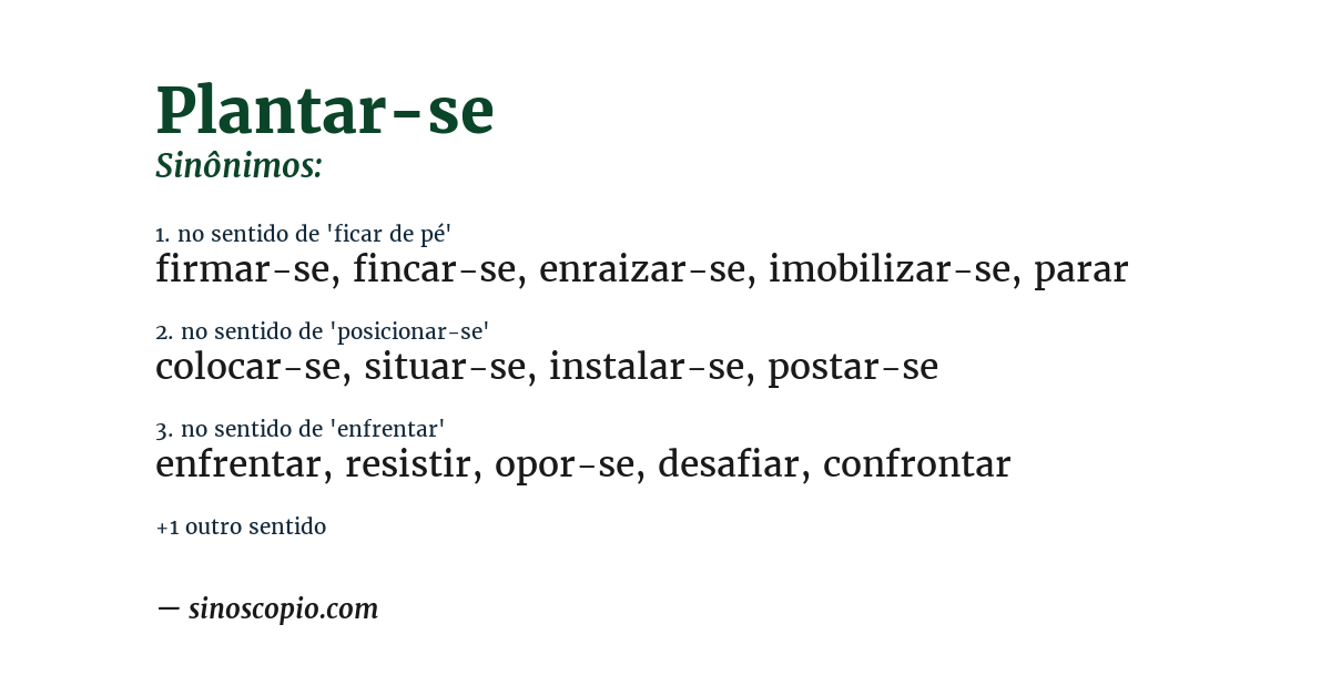 Sinônimo de plantar-se