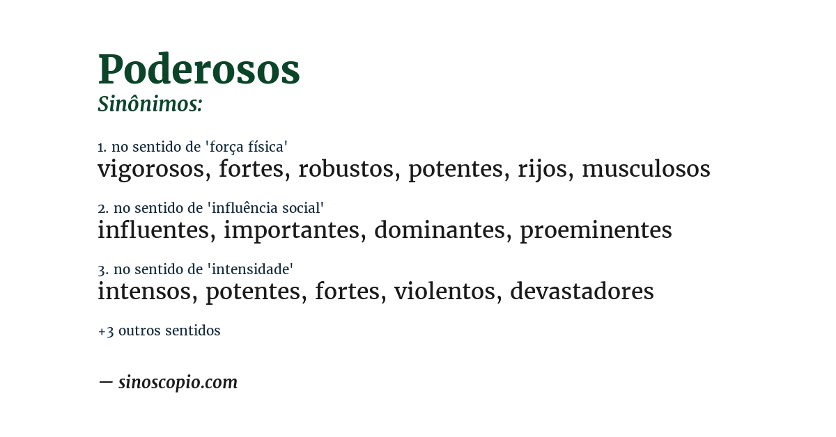 Sinônimo de poderosos