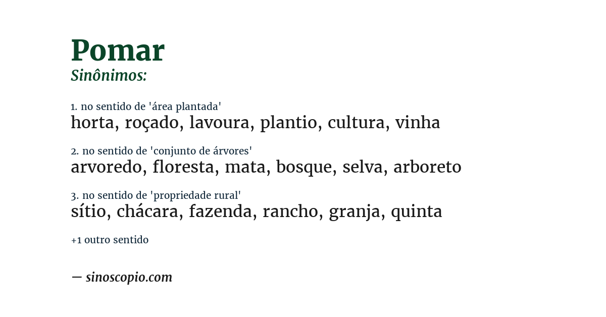 Sinônimo de pomar