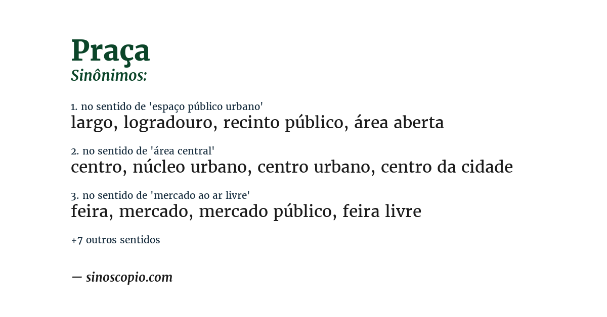 Sinônimo de praça