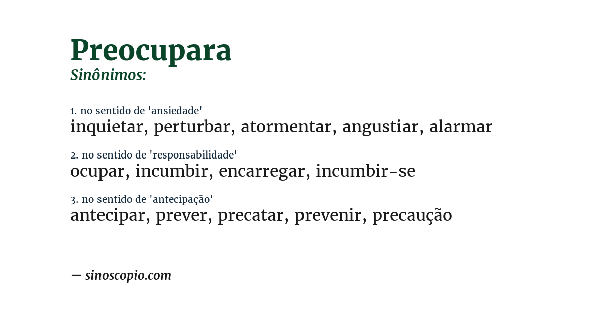 Sinônimo de preocupara