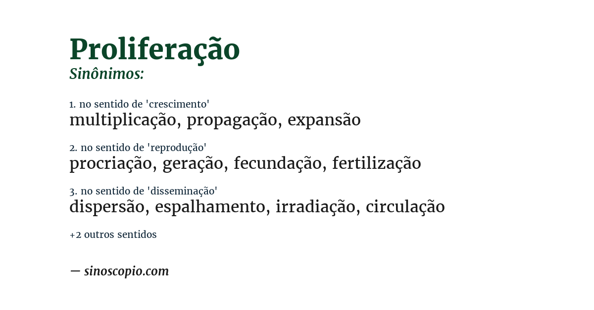 Sinônimo de proliferação