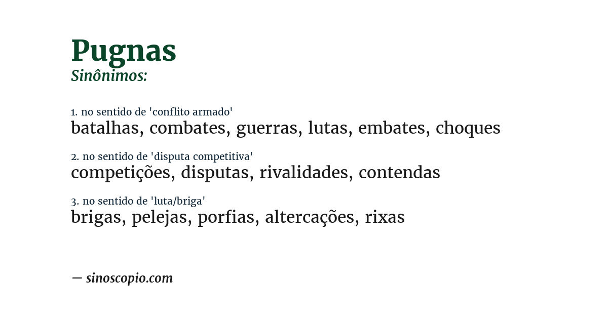Sinônimo de pugnas