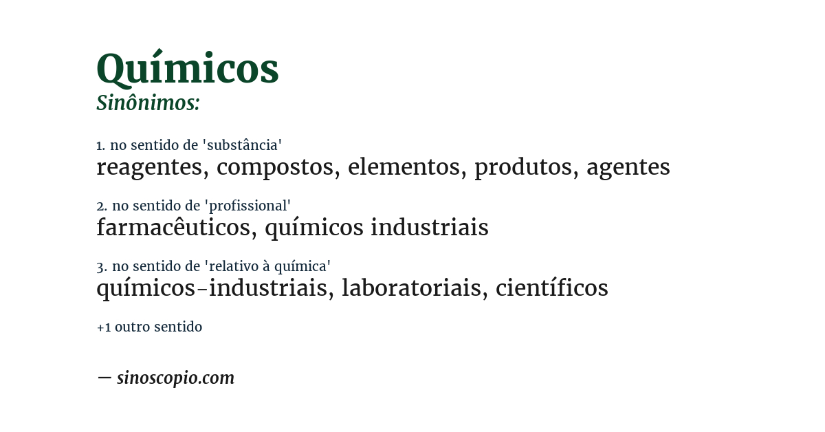 Sinônimo de químicos