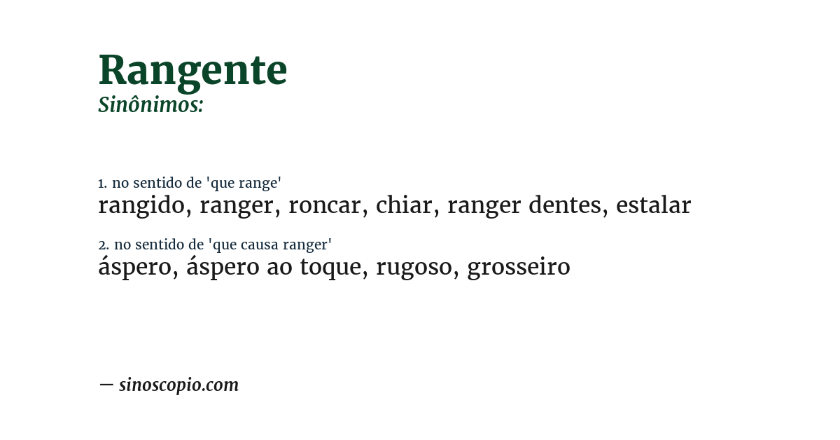 Sinônimo de rangente