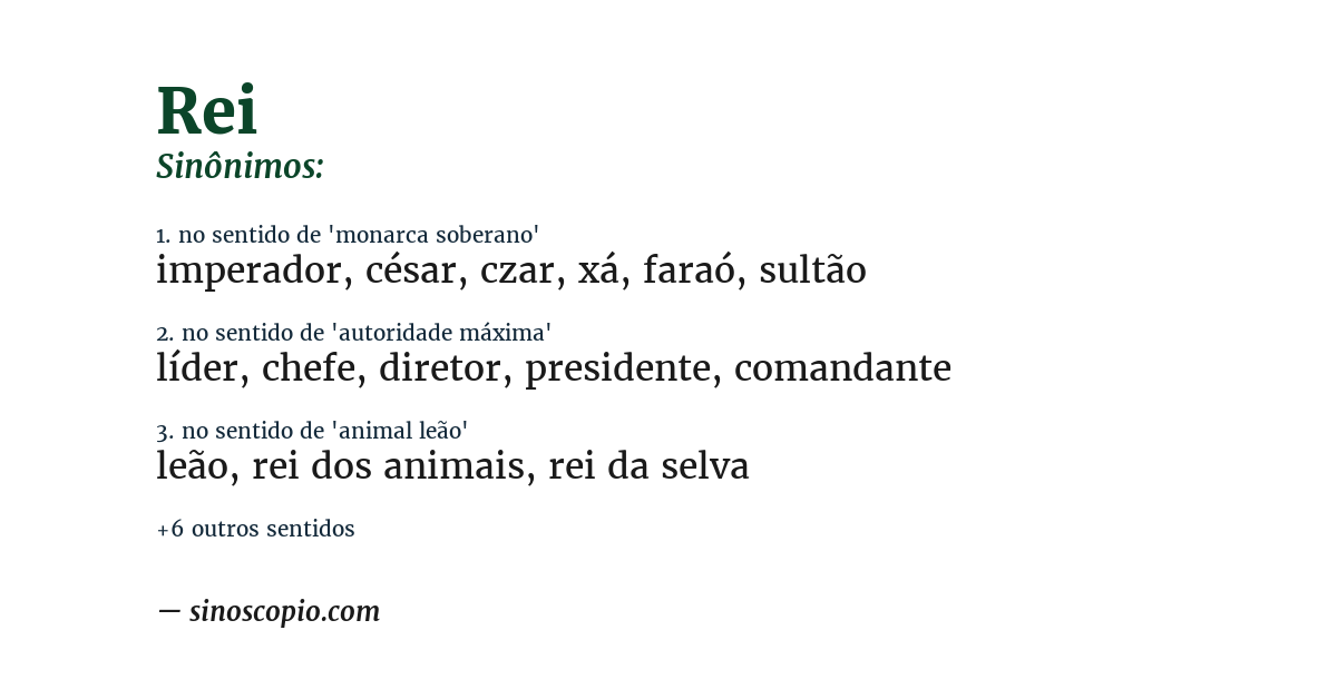 Sinônimo de rei
