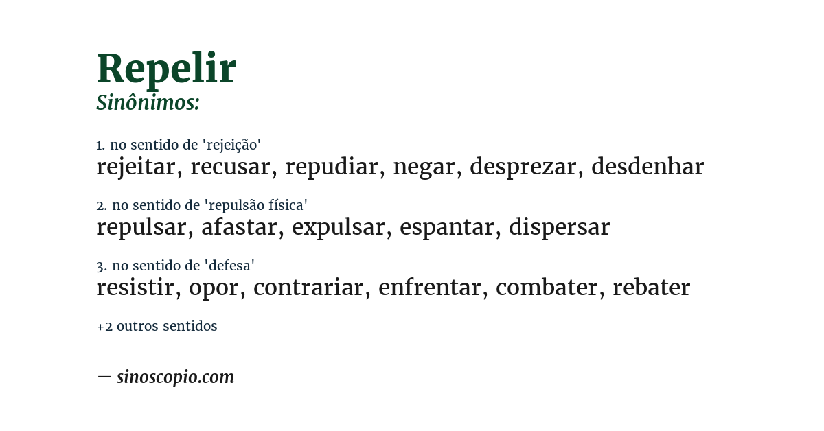Sinônimo de repelir