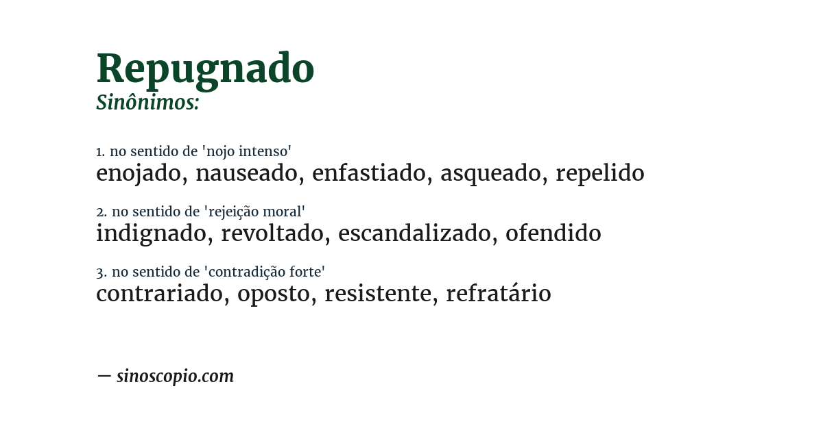 Sinônimo de repugnado