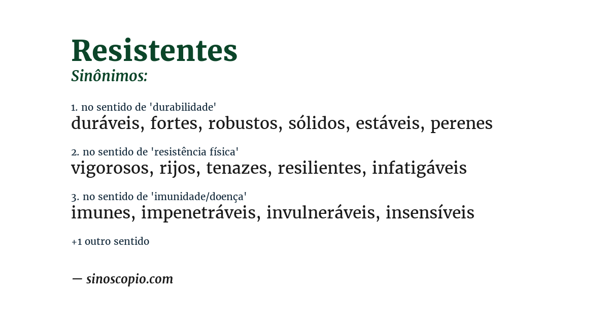Sinônimo de resistentes