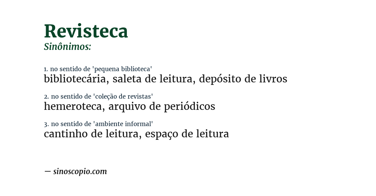 Sinônimo de revisteca