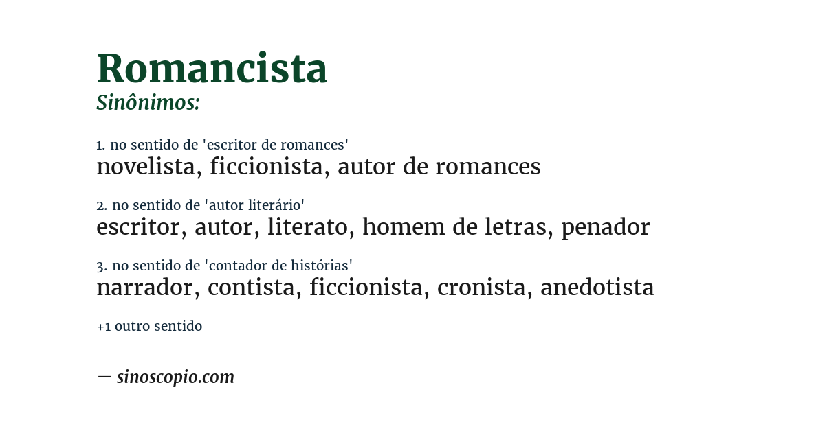 Sinônimo de romancista