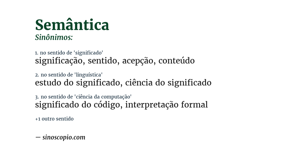 Sinônimo de semântica