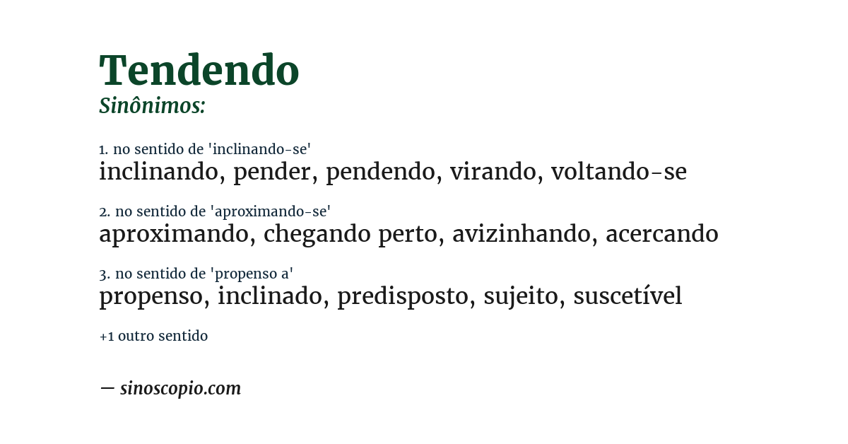 Sinônimo de tendendo