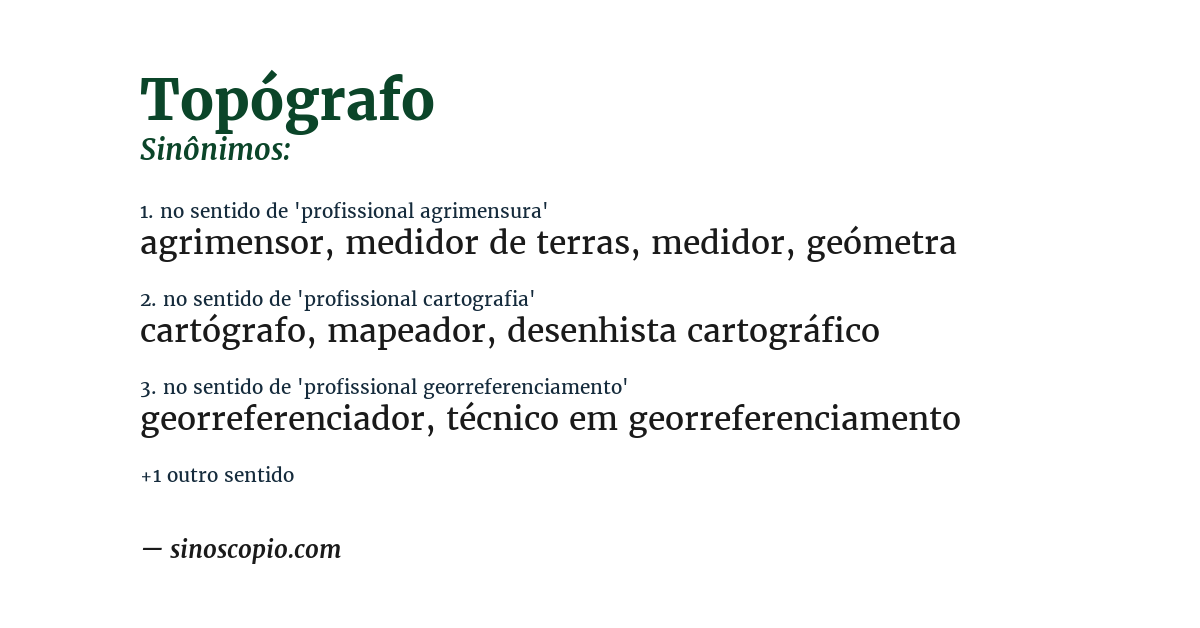 Sinônimo de topógrafo
