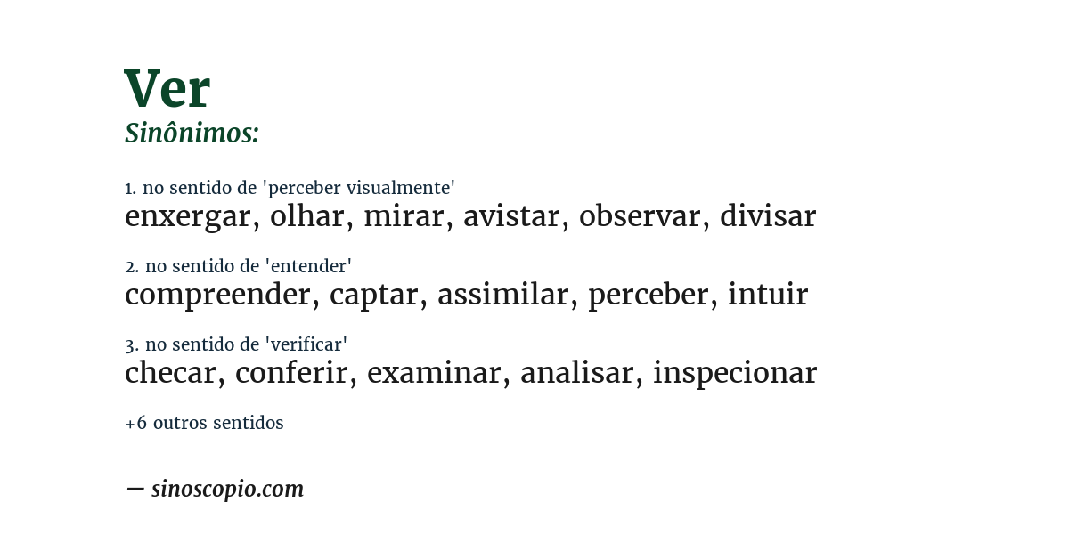 Sinônimo de ver