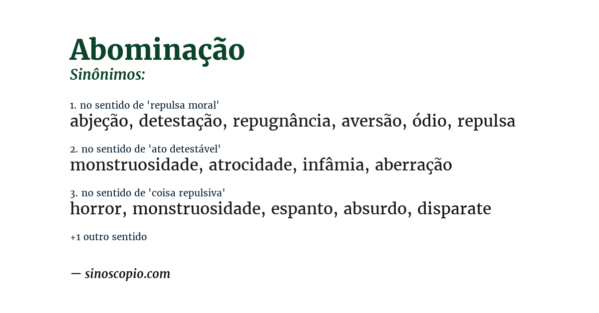 Sinônimo de abominação